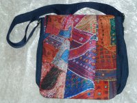 Tasche Bunte Stoffe jeans 27x27cm