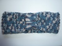 Stirnband blau gemustert