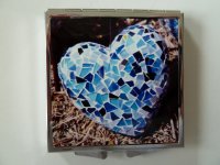 Taschenspiegel 6x6cm Mosaikherz