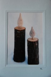 Holzkerzen groß