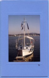 Hellblaues Boot