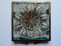 Taschenspiegel 6x6cm Porzellanblume