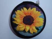 Geldbörse Sonnenblume rund 9x3cm