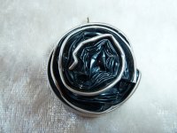 Anhänger Rose in Petrol + silberne Kette