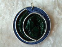 Anhänger Schnecke grün-blau + silberne Kette